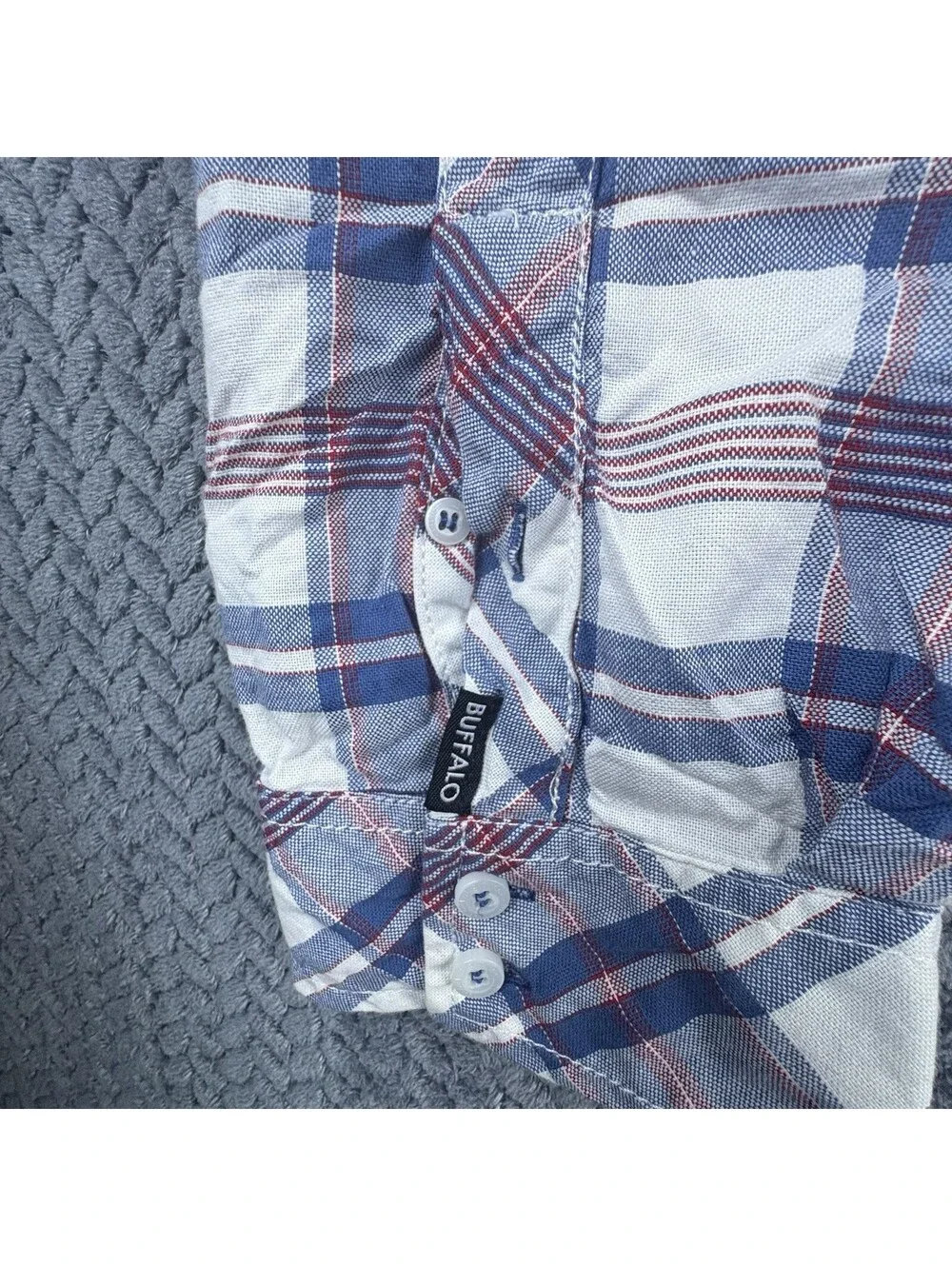 Buffalo David Bitton Mens XL Button Front Shirt Blue/Red Plaid (0084)